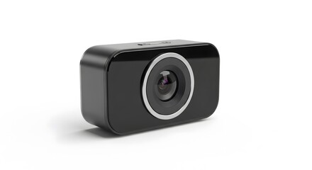 Compact digital camera isolated on white background. Photography device for capturing moments.
