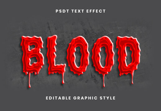 Red Pooled Blood Text Effect Bloody Dripping Font