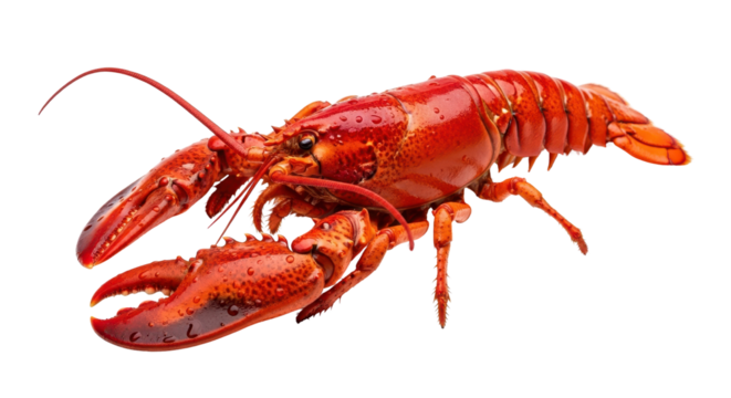 Cooked red lobster isolated PNG with Transparent Background