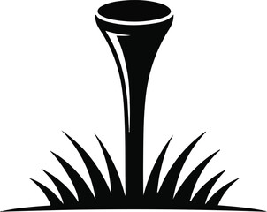 golf ball with dimpled surface placed on a tee. golfing sport,