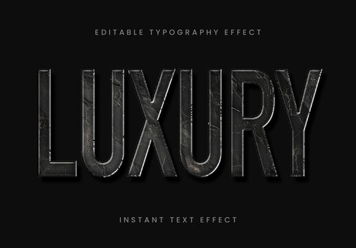 Black Marble 20s Text Effect Stone Bold Font