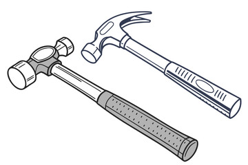 A black and steel claw hammer, a vital hand tool, isolated on a white background for home repair and carpentry