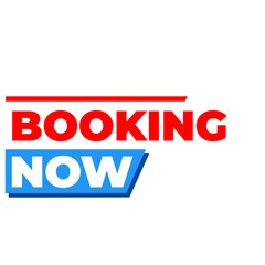 Booking now png, instant reservation icon, quick schedule button, fast travel design, blue colour illustration