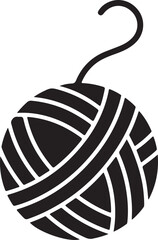 Stylized Ball of Yarn and Crochet Hook, Icon