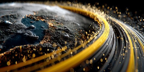 Global Digital Network Connectivity - Futuristic Earth with Glowing Data Streams