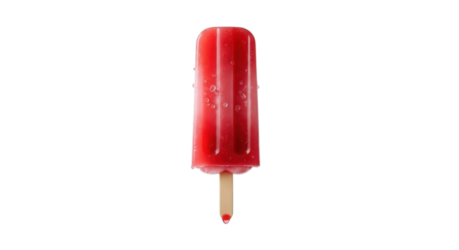 Red popsicle for summertime refreshment isolated PNG with Transparent Background
