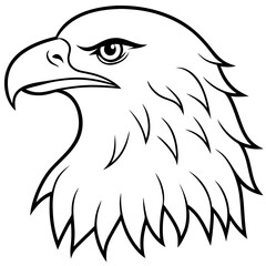 Obraz premium Majestic eagle head vector silhouette illustration for scalable graphic design projects silhouette vector illustration white background