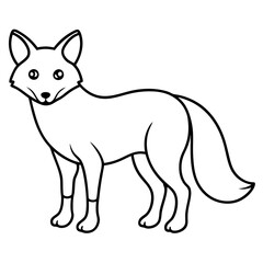 Clean outline vector illustration of a fox standing ready for scalable graphic design projects silhouette vector illustration white background