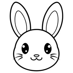 Obraz premium Adorable kawaii bunny face vector illustration for digital and print projects silhouette vector illustration white background