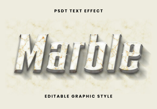 Gold Accent Marble Vein Text Effect Slab Bold 3D Font