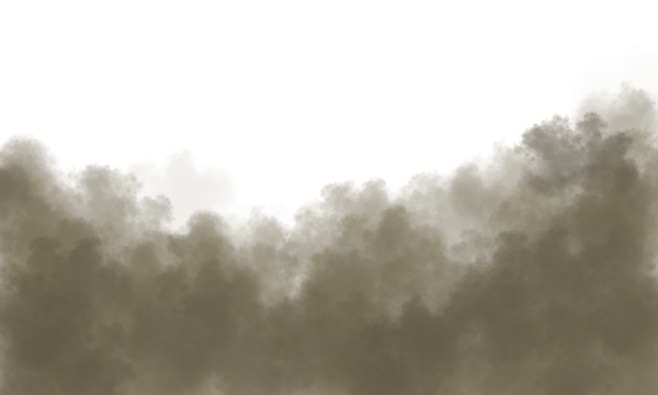 Dense Cloud of Smoke or Fog Texture on White Background