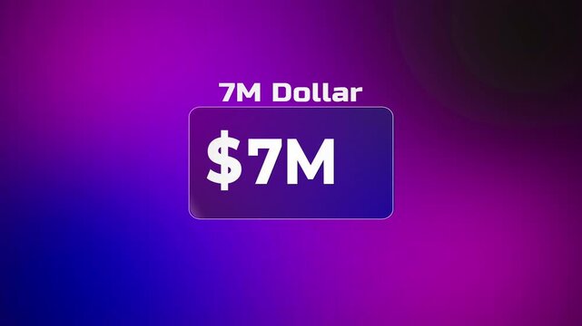 7 Million dollar prize money concept banner.Cash reward concept design on transparat background.