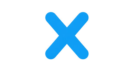 Obraz premium Bold bright blue letter x symbol painted with a brush stroke on a solid black background