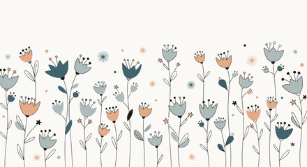 A charming and delicate floral pattern with a soft pastel color palette adorning the scene.