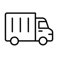 Simple line drawing of a delivery truck with visible wheels and cabin