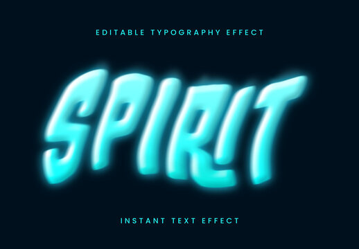 Cyan Ghostly Glow Spooky Text Effect Blurred Glowing Font