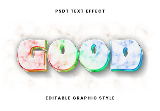 Colorful Iridescent Glow Marble Vein Text Effect Groovy 3D Slab Font