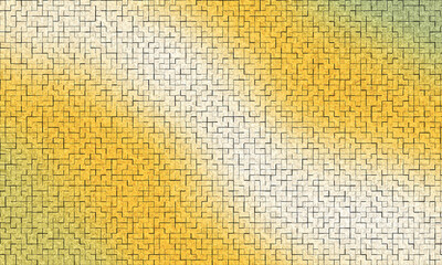 Textured abstract yellow fabric background with a seamless gold canvas pattern for a decorative design