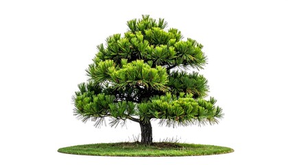 A bonsai pine tree against white