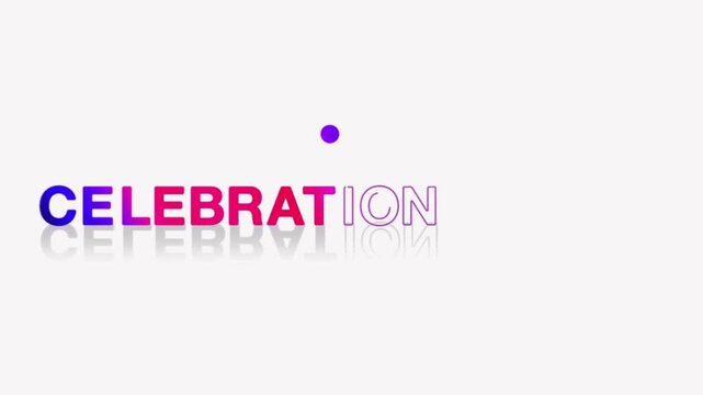 animated jumping or bouncing ball of celebration begins text word lettering typography glow neon reveal, Bright letters jump in the inscription theme video,motion seamless loop pink purple gradient ty