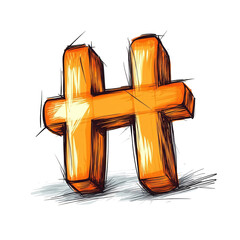 Orange graphic "H" on black