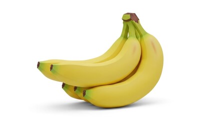 bunch of fresh bananas isolated on pure white surface 