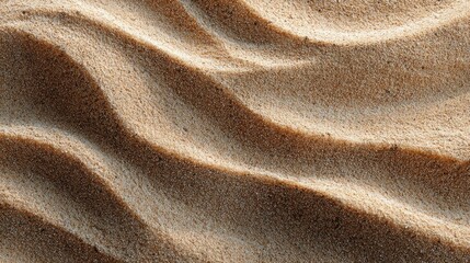 Detailed view of rippled sand, showcasing the intricate patterns and textures formed by wind and water, creating a natural abstract