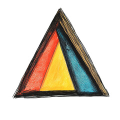 Abstract triangle design with colorful segments