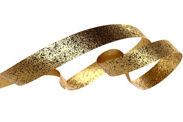 Gold ribbon, textured, flowing