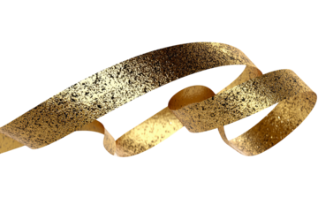 Gold ribbon, textured, flowing