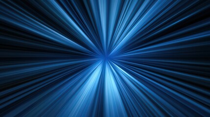 Fototapeta premium Abstract image showcasing dynamic blue lines radiating from a central point, creating a sense of depth and movement, Ideal for technology themes, background imagery, or creative projects,