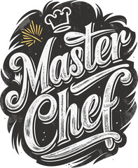 Master Chef T-Shirt – Funny Cooking Typography with Chef Hat, Knives, Grill Art, Culinary Kitchen Lover Design, Trendy Master Chef T-Shirt – Bold Cooking Quotes, Foodie Typography, BBQ Grill, Culinary