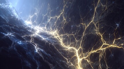 Fototapeta premium A mesmerizing visual of interconnected lights resembling neural networks, ideal for tech-related projects, scientific presentations, or abstract art