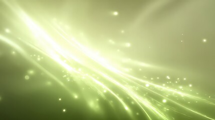 A soft green abstract background with shimmering light trails and gentle bokeh effects, ideal for use in technology, wellness, and environmental themes or as a calming backdrop for presentations,