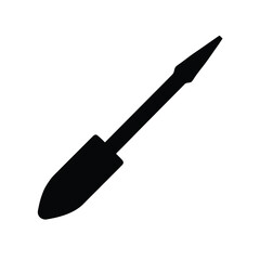 Black chisel silhouette on white background