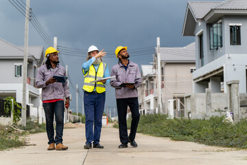 Engineers discussed preparation for installing small solar panels in residential village...