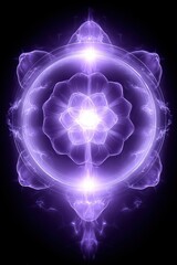 A vibrant abstract design featuring intricate patterns and glowing light, suitable for backgrounds, meditation themes, or digital art projects that evoke a sense of serenity and mysticism,