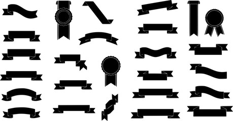 set of different tools silhouettes