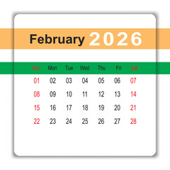 February 2026 Desk Calendar Template