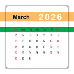 March 2026 Desk Calendar Template