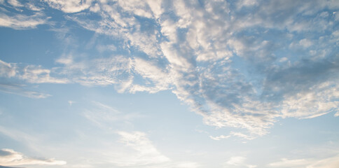 the sky is full of bright white fluffy clouds, freedom.