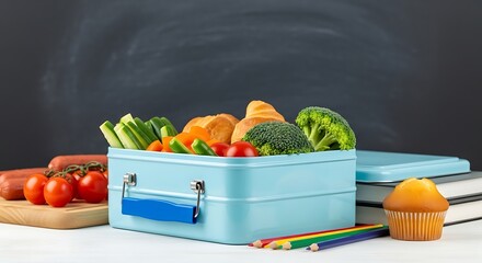 Healthy School Lunch Box Vegetables, Fruits, Healthy Food