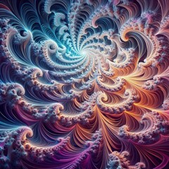 background abstract fractal burst arrangement with a colorful swirling pattern creates a futuristic and fantastical space texture