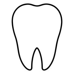 Simple outline drawing of a human tooth with a white background ideal for dental concepts