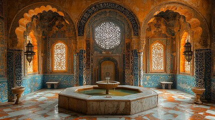 Ornate Moroccan Hammam Interior