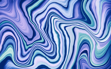 Liquid marble design abstract painting background with purple, blue, lignt green texture.