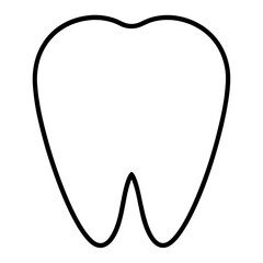 Simple outline drawing of a single tooth with a thick black border on a white background