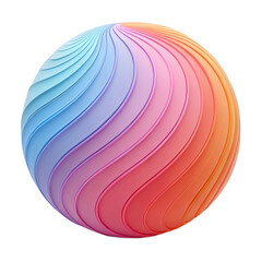 3d abstract ball shape with gradient colors on tra