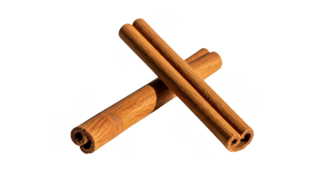 Two Cinnamon Sticks On Black Background