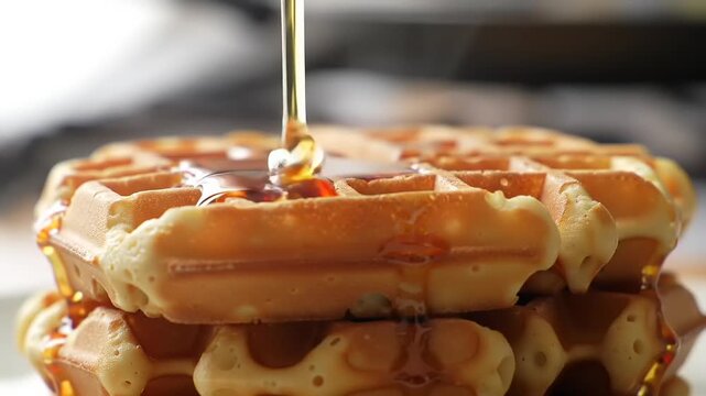 Golden Syrup on Waffles.